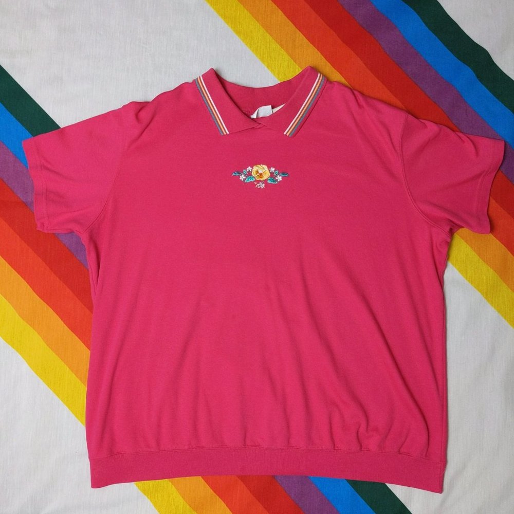 80/90s Pink Top by Basic Editions Plus